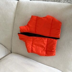 Women’s Orange/Brown Puffer Vest
